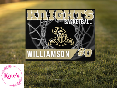 Henryetta Knights Basketball Yard Sign